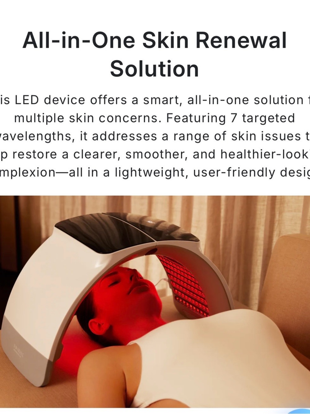 LED Facial Skin Renewal Device - with Red, blue orange .. Light